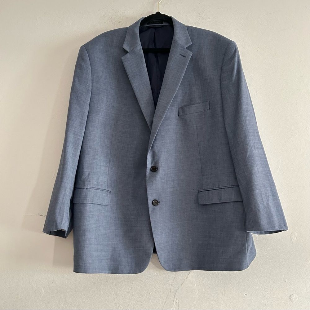 Lauren Ralph Lauren Blue Wool Blend Single Breasted Blazer Size 50R